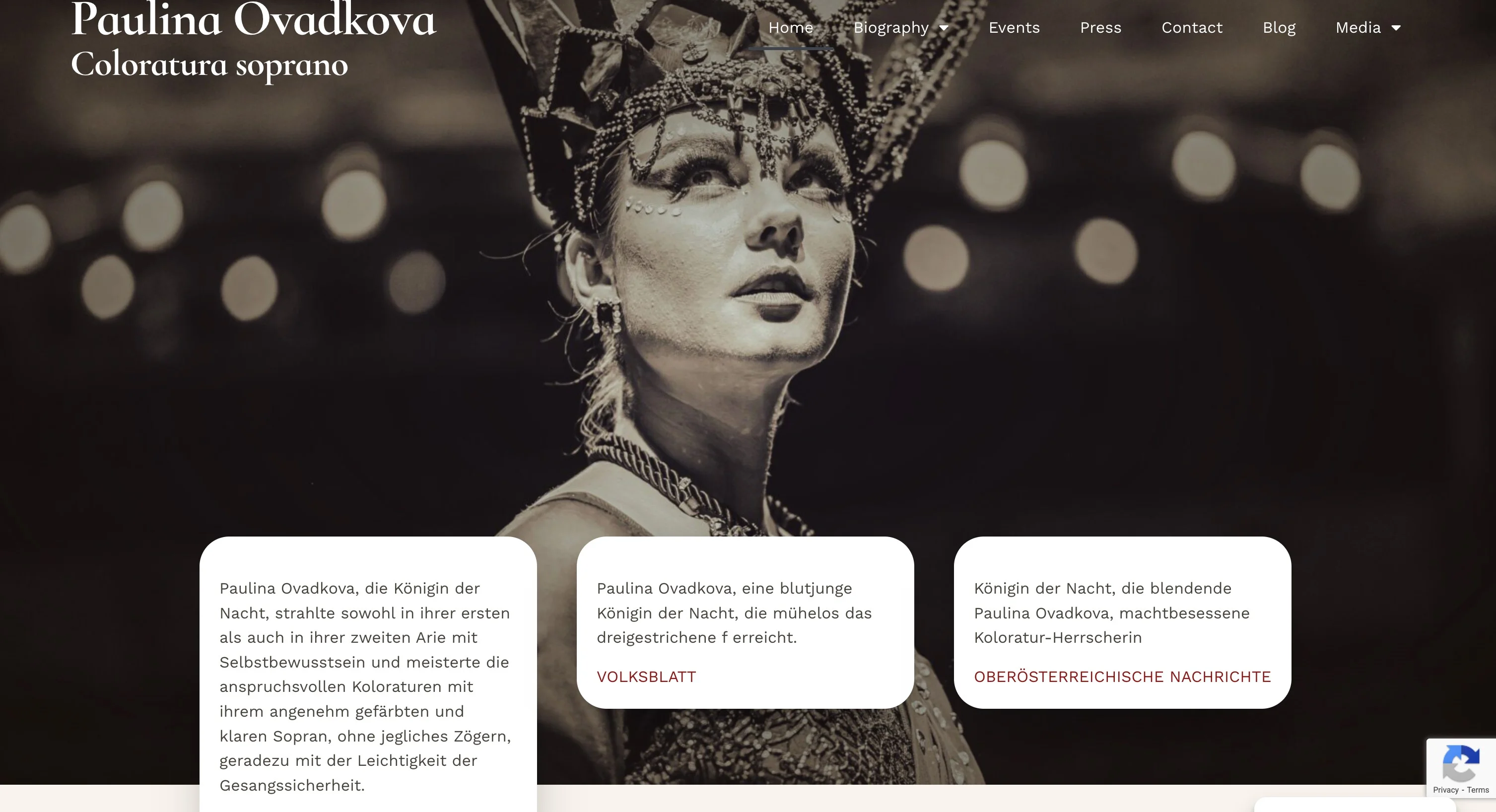 Paulina Ovadkova website screenshot