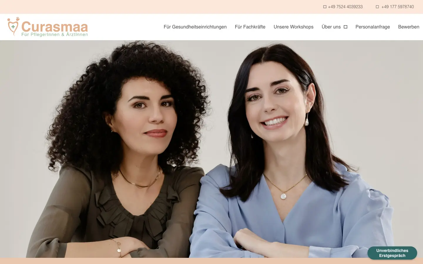 Curasmaa website screenshot