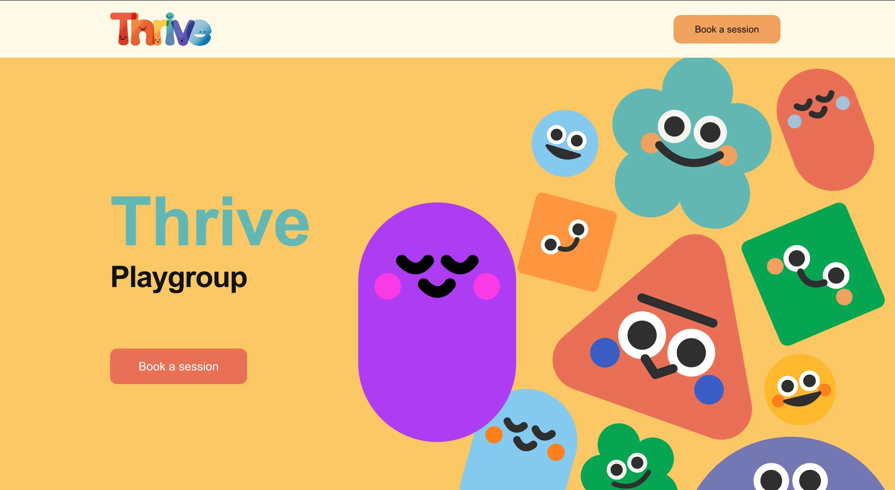 Thrive Playgroup website screenshot